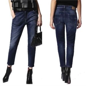 DIESEL Fayza Women’s Boyfriend Jeans Regular Tapered Blue Wash Sz 28